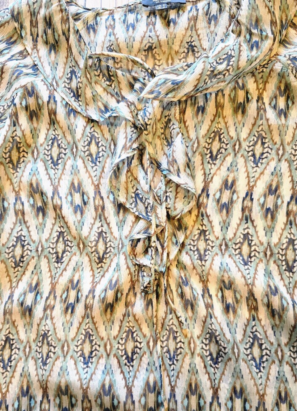 Massimo Dutti Printed Ruffle Blouse  Size Small - Picture 7 of 8